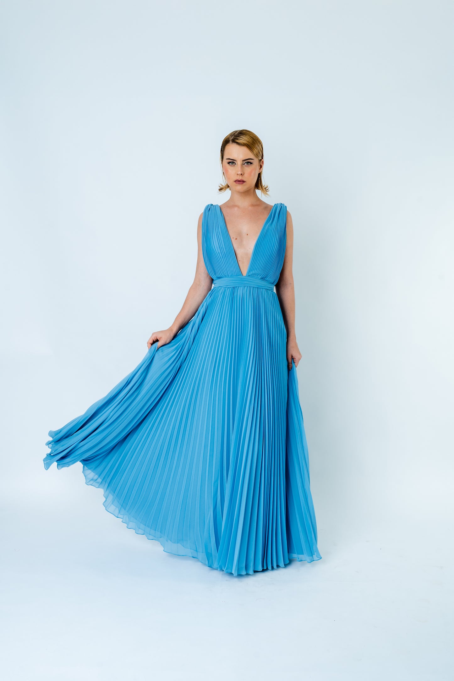 Vestido Blue Plissé SS