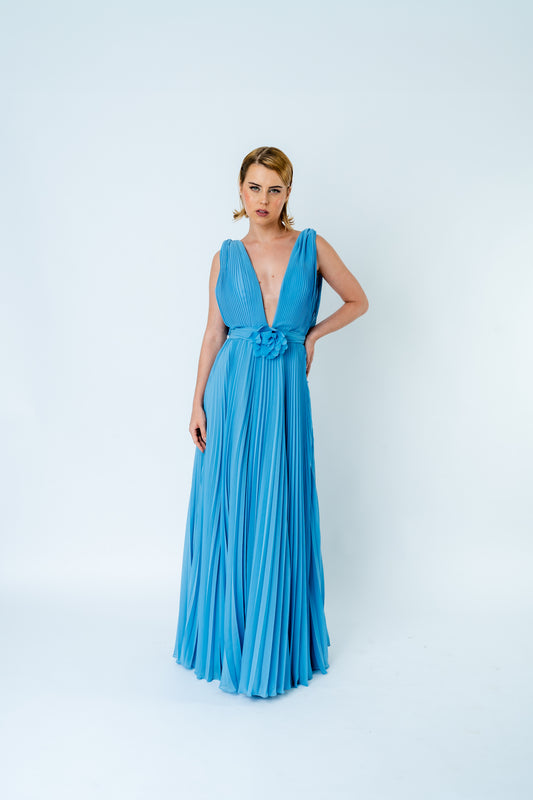 Vestido Blue Plissé SS