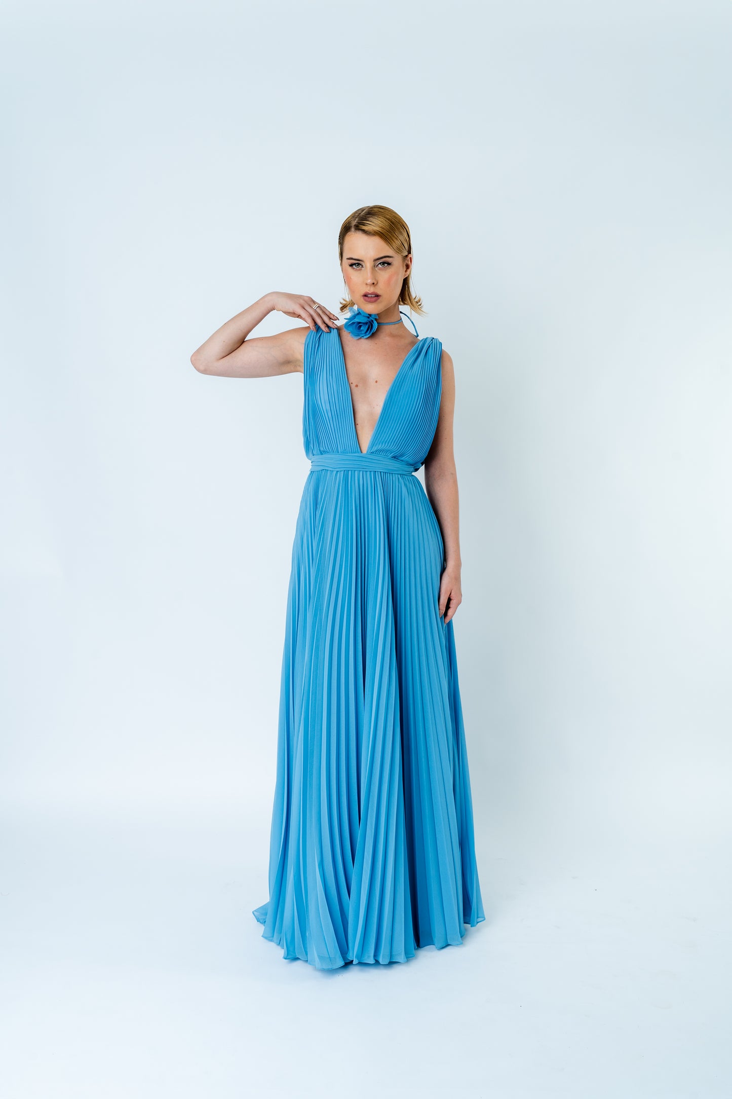 Vestido Blue Plissé SS