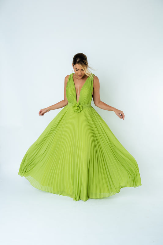 Vestido Green Plissé SS